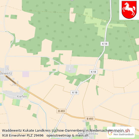 Waddeweitz Kukate  Lageplan